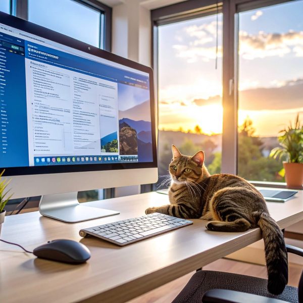 Firefly_zdjęcie w stylu redakcyjnym pokazujące na pierwszym planie pokój z biurkiem i kompute 2